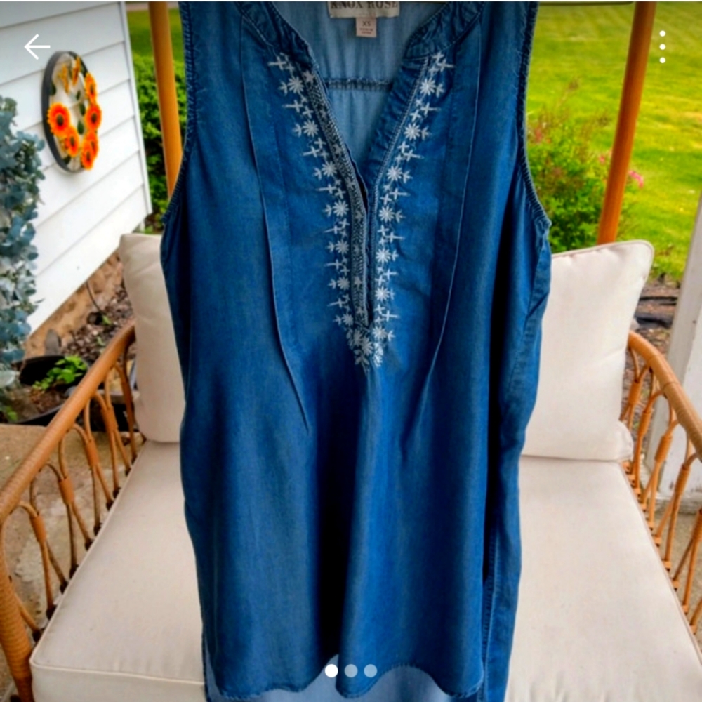Denim hi-low dress XS